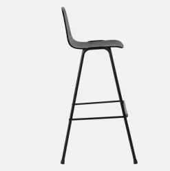 Chaise de bar 75 cm en bois noir et cadre noir Touchwood - Hem