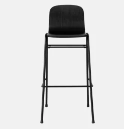 Chaise de bar 75 cm en bois noir et cadre noir Touchwood - Hem