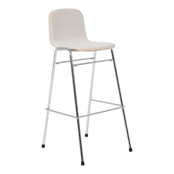 Chaise de bar 75 cm en tissu gris et cadre argenté Touchwood - Hem