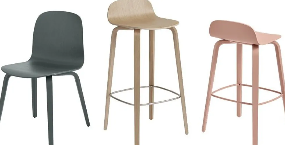 Chaise de bar 75 cm noir Visu - Muuto
