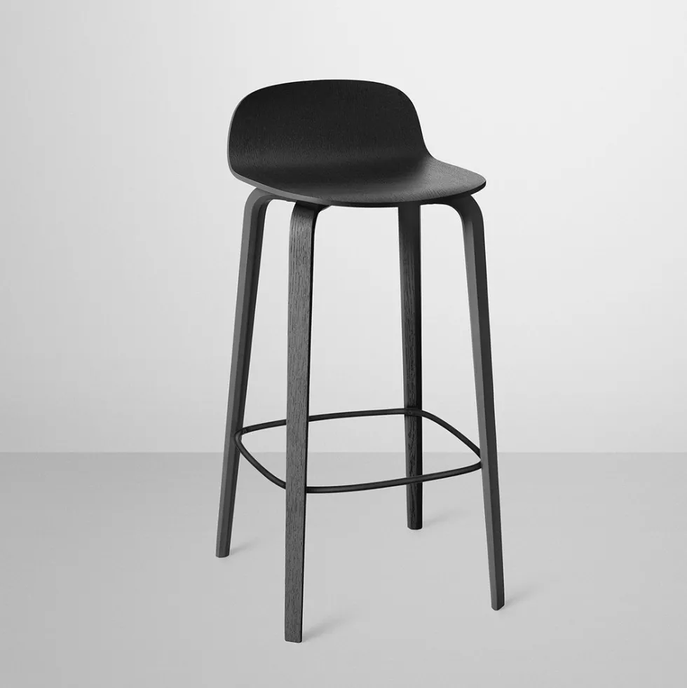 Chaise de bar 75 cm noir Visu - Muuto