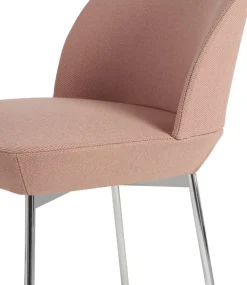 Chaise de bar 75 cm rose et pieds chrome Oslo - Muuto