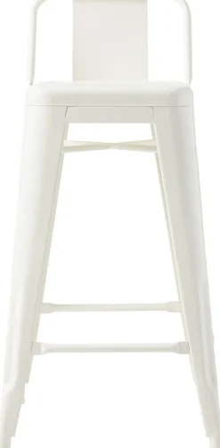 Chaise de bar de jardin en acier blanc pur 65cm HPD 65 - Tolix
