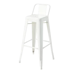 Chaise de bar de jardin en acier blanc pur 75cm HPD 75 - Tolix