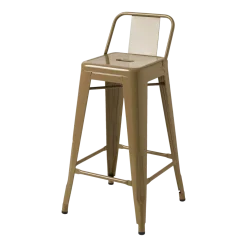 Chaise de bar de jardin en acier brun vert 65cm HPD 65 - Tolix