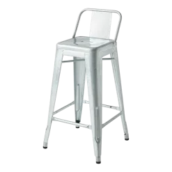 Chaise de bar de jardin en acier galvanisé 65cm HPD 65 - Tolix