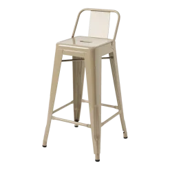 Chaise de bar de jardin en acier gris beige 65cm HPD 65 - Tolix