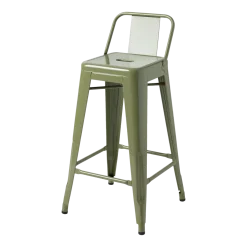 Chaise de bar de jardin en acier vert jonc 65cm HPD 65 - Tolix