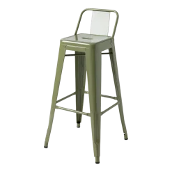 Chaise de bar de jardin en acier vert jonc 75cm HPD 75 - Tolix