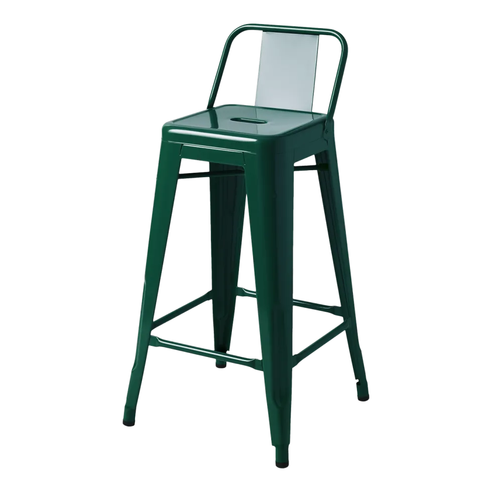 Chaise de bar de jardin en acier vert mousse 65cm HPD 65 - Tolix