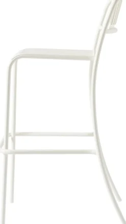 Chaise de bar de jardin à lames en acier inoxydable blanc pur 75cm Patio - Tolix