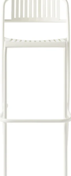 Chaise de bar de jardin à lames en acier inoxydable blanc pur 75cm Patio - Tolix