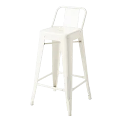 Chaise de bar en acier blanc perlé 65cm HPD65 - Tolix