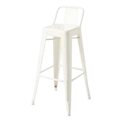 Chaise de bar en acier blanc perlé 75cm HPD65 - Tolix