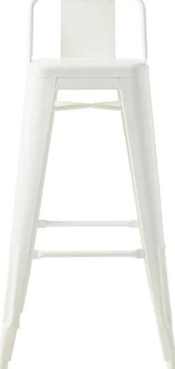Chaise de bar en acier blanc pur 75cm HPD65 - Tolix