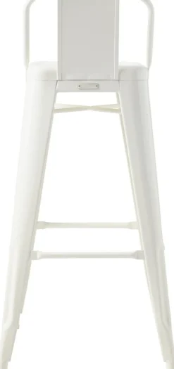 Chaise de bar en acier blanc pur 75cm HPD65 - Tolix