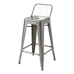 Chaise de bar en acier brut vernis 65cm HPD65 - Tolix