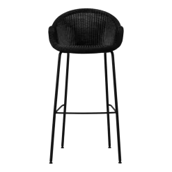 Chaise de bar en acier et osier noir 55 x 107 cm Edgard - Vincent Sheppard