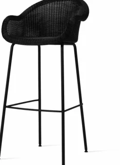 Chaise de bar en acier et osier noir 55 x 107 cm Edgard - Vincent Sheppard
