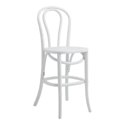 Chaise de bar en bois blanc 64 cm Bistro - Nordal