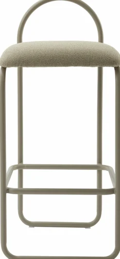 Chaise de bar en bouclé taupe 37 x 39 x 92 cm Angui - AYTM