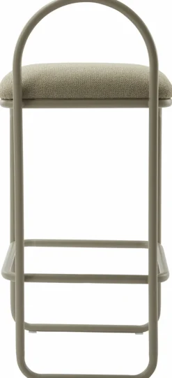 Chaise de bar en bouclé taupe 37 x 39 x 92 cm Angui - AYTM