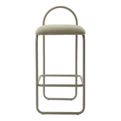 Chaise de bar en bouclé taupe 37 x 39 x 92 cm Angui - AYTM
