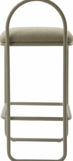 Chaise de bar en bouclé taupe 37 x 39 x 92 cm Angui - AYTM