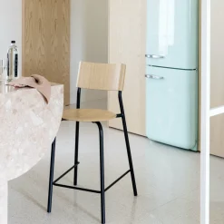 Chaise de bar en chêne et acier noir graphite 65 cm SSD - TIPTOE