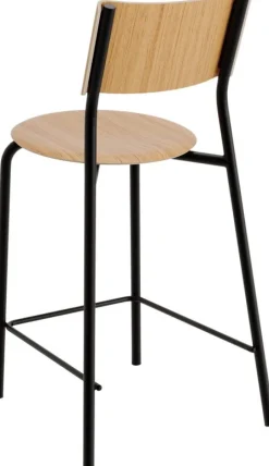 Chaise de bar en chêne et acier noir graphite 65 cm SSD - TIPTOE