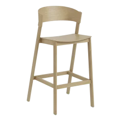Chaise de bar en chêne massif beige foncé 75 cm Cover - Muuto