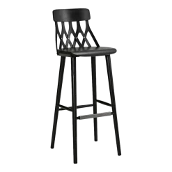 Chaise de bar en frêne noir 78 cm Y5 - Hans K