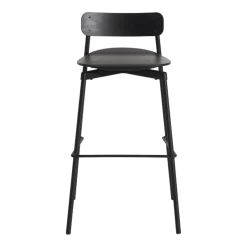 Chaise de bar en hêtre et aluminium noir 91 cm Fromme - Petite Friture