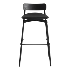 Chaise de bar en hêtre noir cuir 91 cm Fromme - Petite Friture