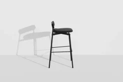 Chaise de bar en hêtre noir cuir 91 cm Fromme - Petite Friture