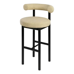 Chaise de bar en hêtre noir et beige Sosis Avignon Artic Silver - Versmissen