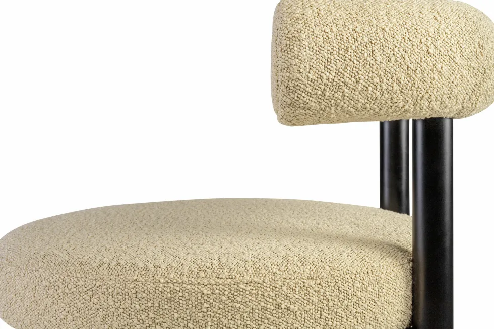 Chaise de bar en hêtre noir et beige Sosis Avignon Artic Silver - Versmissen