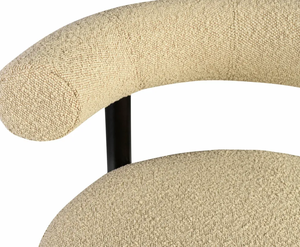 Chaise de bar en hêtre noir et beige Sosis Avignon Artic Silver - Versmissen