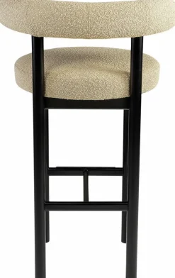 Chaise de bar en hêtre noir et beige Sosis Avignon Artic Silver - Versmissen