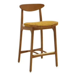Chaise de bar en marbre moutarde et frêne foncé 65 cm Série 200-190 Mix - 366 Concept