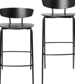 Chaise de bar en métal noir Herman S 64 cm - Ferm Living