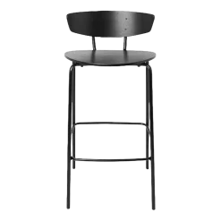 Chaise de bar en métal noir Herman S 64 cm - Ferm Living
