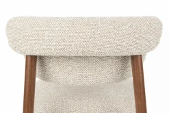 Chaise de bar en tissu beige et métal marron 65cm Léo - The Cool Republic