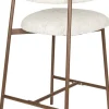 Chaise de bar en tissu blanc 65cm Finn - The Cool Republic