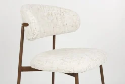 Chaise de bar en tissu blanc 65cm Finn - The Cool Republic