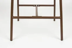 Chaise de bar en tissu blanc 65cm Finn - The Cool Republic