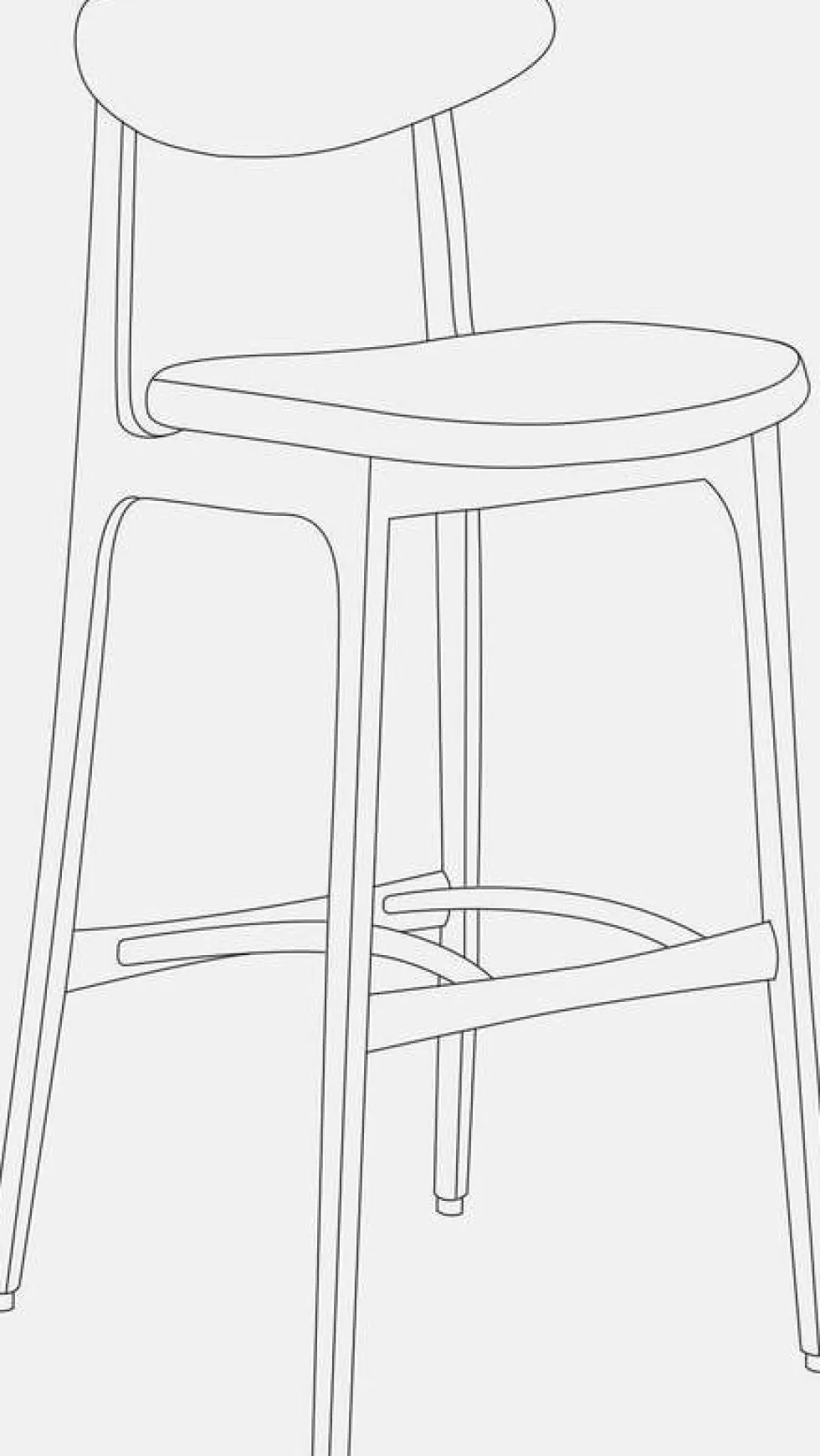 Chaise de bar en tissu bouclé moutarde et frêne naturel 100cm Série 200-190 - 366 Concept