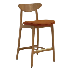 Chaise de bar en tissu bouclé sierra et frêne foncé 65 cm Série 200-190 Mix - 366 Concept