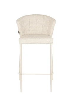 Chaise de bar en tissu et métal beige 73cm Georgia - Dutchbone