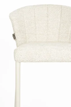 Chaise de bar en tissu et métal beige 73cm Georgia - Dutchbone